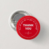 THANK YOU Health Worker Customizable Supporter RED 缶バッジ (正面&裏面)