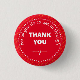 THANK YOU Health Worker Customizable Supporter RED 缶バッジ