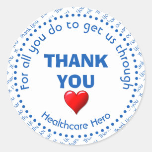 THANK YOU Healthcare Hero Customizable ラウンドシール