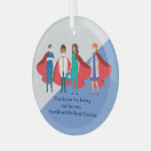 Thank You Healthcare Workersヒーロードクターナース ガラスオーナメント (正面左)
