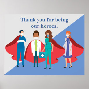 Thank You Healthcare Workersヒーロードクターナース ポスター