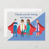 Thank You Healthcare Workersヒーロードクターナース ポストカード (正面/裏面)