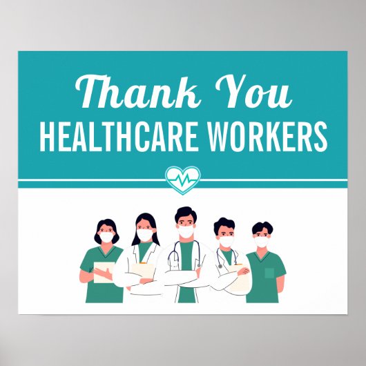 Thank You Healthcare Workers Hospital Staffポスター ポスター (正面)