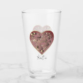 "Thank you" Heart Glass Cup タンブラーグラス (正面)