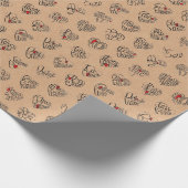 Thank you & heart in 44langs as BK ♡shaped pattern ラッピングペーパー (角)