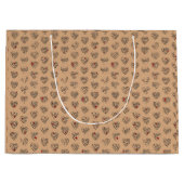 Thank you & heart in 44langs as BK ♡shaped pattern ラージペーパーバッグ (正面)