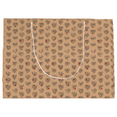 Thank you & heart in 44langs as BK ♡shaped pattern ラージペーパーバッグ (裏面)