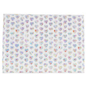 Thank you & heart in 44langs as ♡shaped DC pattern ラージペーパーバッグ (裏面)