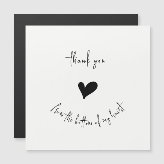 Thank You Heart Minimalist Magnetic Card (正面/裏面)