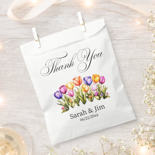 Thank you heart Wedding favor bags フェイバーバッグ (クリップ留めされた状態)