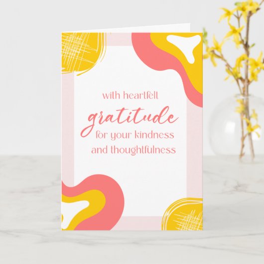 Thank You | Heartfelt Gratitude  Elegant Modern カード (黄色い花)
