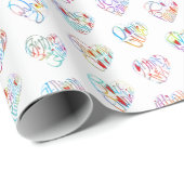 Thank you & hearts in 44langs as DC♡shaped pattern ラッピングペーパー (ロールコーナー)