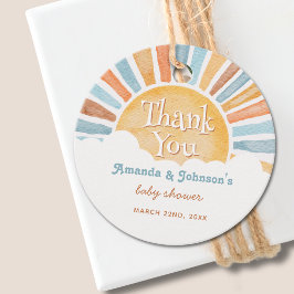 Thank You Here Comes the Son Boy Baby Shower フェイバータグ
