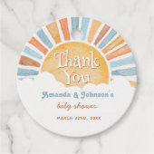 Thank You Here Comes the Son Boy Baby Shower フェイバータグ (正面)