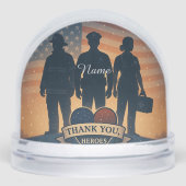"Thank You, Heroes" First Responder Snow Globe (正面)