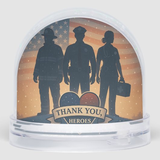 "Thank You, Heroes" First Responder Snow Globe (裏面)
