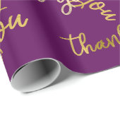 Thank You Holigraphスクリプトマーメイド金ゴールドプラム ラッピングペーパー (ロールコーナー)