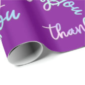 Thank You Holigraph Script Mermaid Pink Purple ラッピングペーパー (ロールコーナー)