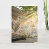 Thank You Humanity Graffiti On Brick Wall Mural カード (正面)