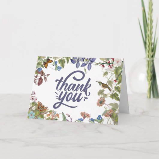 Thank You Hummingbird & Butterfly Card カード (正面)