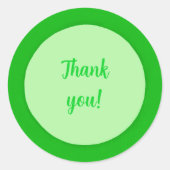 Thank you in Green Circle Stickers ラウンドシール (正面)