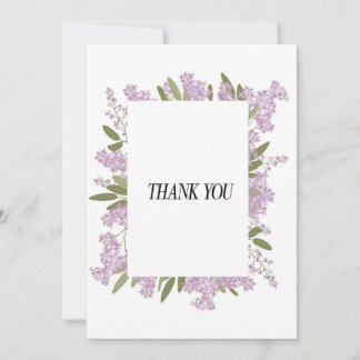 Thank You in Lilac Flower Trim 招待状