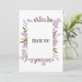 Thank You in Lilac Flower Trim 招待状 (スタンド正面)