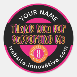 Thank You Innov8tive + Posh label ラウンドシール