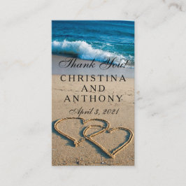 Thank You Insertハートon the Shoreビーチ結婚式 エンクロージャーカード
