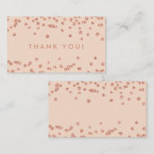 Thank You Insertバラ金ゴールドグリッター紙吹雪赤面 エンクロージャーカード (正面/裏面)