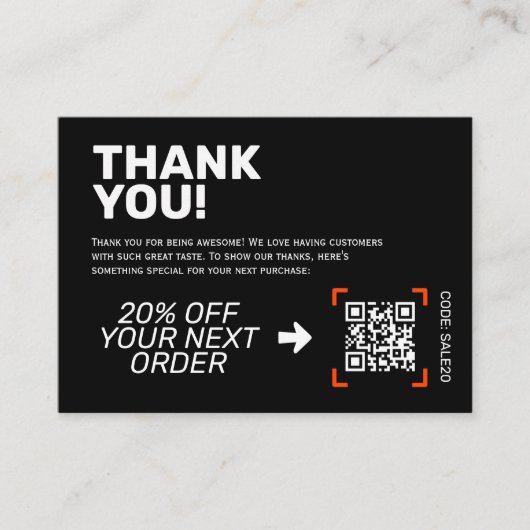 Thank You Insert Card | 割引コード 名刺 (正面)