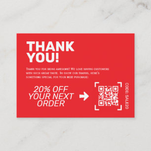 Thank You Insert Card 割引コード 名刺