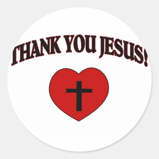 Thank You Jesus (ハート) ラウンドシール (正面)