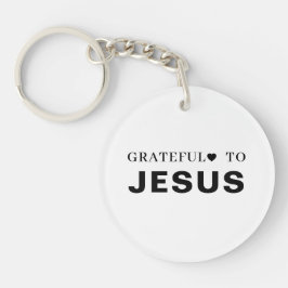Thank You Jesus | Christian Faith Heart Design キーホルダー