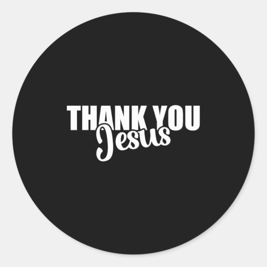 Thank You Jesus Faith Based Christian Bible Gospel ラウンドシール (正面)