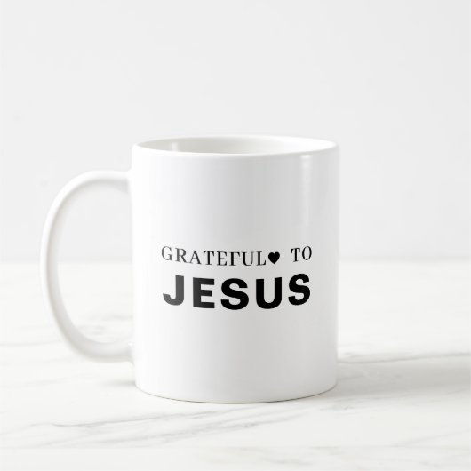 Thank You Jesus Modern Christian Faith Heart コーヒーマグカップ (左)