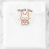 Thank You Kawaii Bunny Sticker ラウンドシール (バッグ)