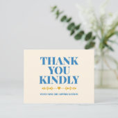Thank You Kindly Elegant Typography Postcard ポストカード (スタンド正面)