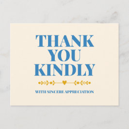 Thank You Kindly Elegant Typography Postcard ポストカード