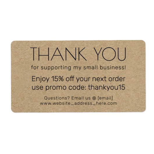 Thank You Kraft Paper Style Business Package ラベル (正面)