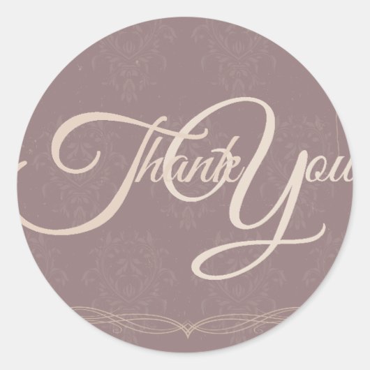 Thank You Label Seal - 結婚s Purple ラウンドシール (正面)