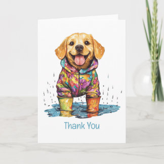 Thank You Labrador Retriever Rain Puddle サンキューカード
