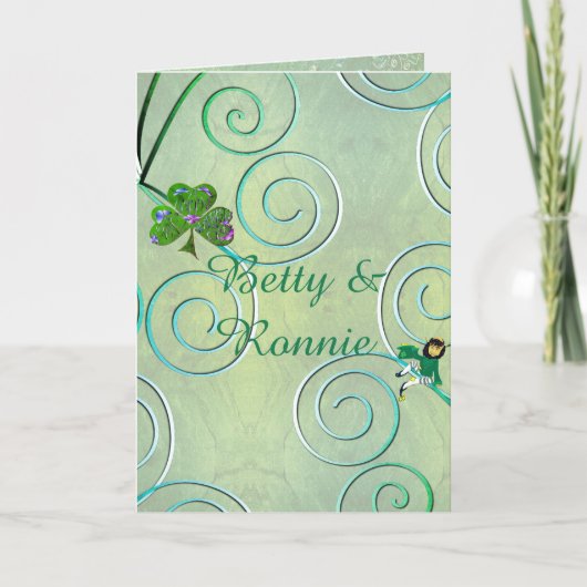 Thank you Leprechaun Folded Greeting Card カード (正面)