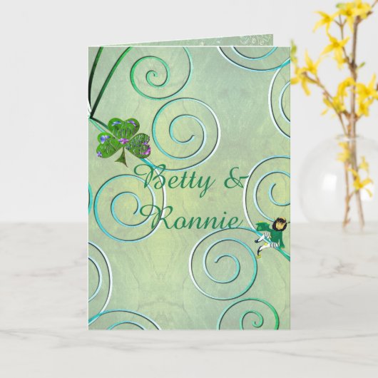 Thank you Leprechaun Folded Greeting Card カード (黄色い花)