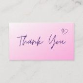 Thank You Light Pinkソーシャルメディグラデーションアモダンに感謝 名刺 (正面)