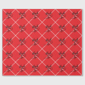 Thank You Lines Bright Red Classical Unique Simple ラッピングペーパー (フラット)