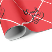 Thank You Lines Bright Red Classical Unique Simple ラッピングペーパー (ロールコーナー)