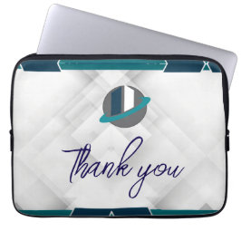 Thank you & Logo ホワイト ラップトップスリーブ