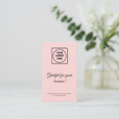 Thank You Logo | Blush Pink Modern Business 割引カード (スタンド正面)