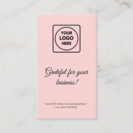 Thank You Logo | Blush Pink Modern Business 割引カード
